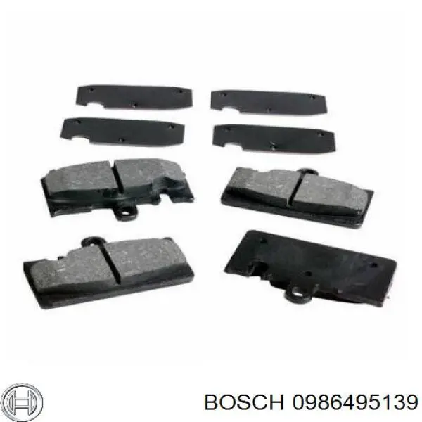 0986495139 Bosch Колодки гальмівні задні, дискові