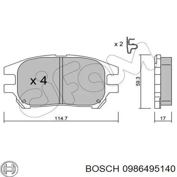 Тормозні колодки Bosch 0986495140