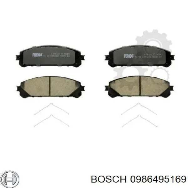 Колодки гальмівні передні, дискові 0986495169 Bosch