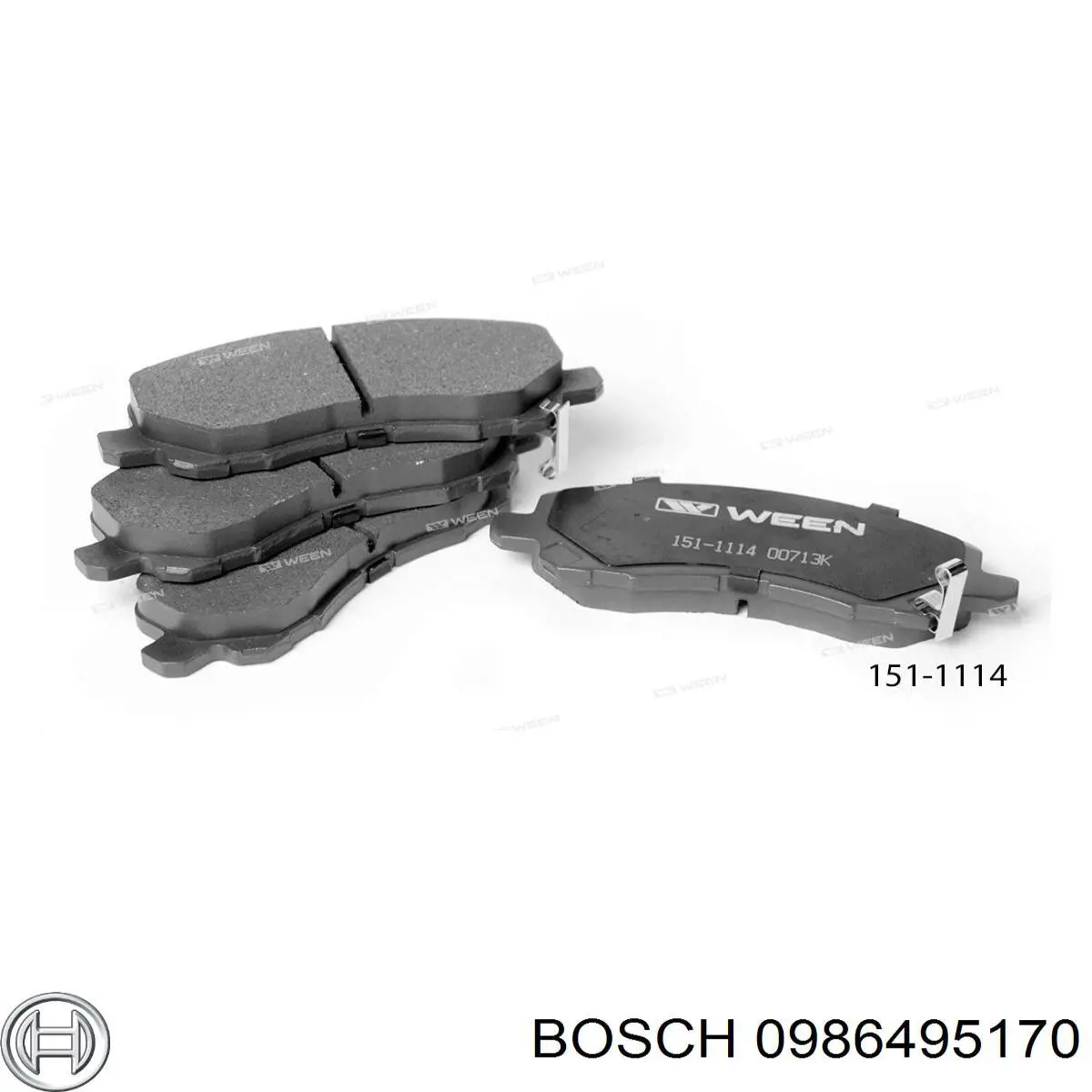 Купити 0986495170 Bosch Колодки гальмівні передні, дискові