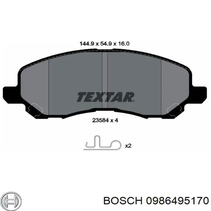 Тормозні колодки Bosch 0986495170