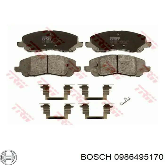 0986495170 Bosch Передні гальмівні колодки