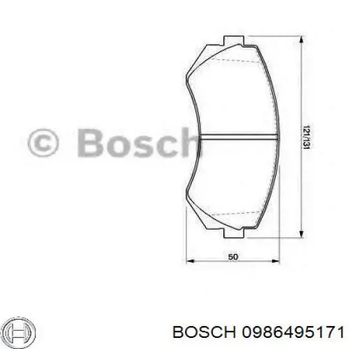 Передні тормозні колодки 0986495171 Bosch