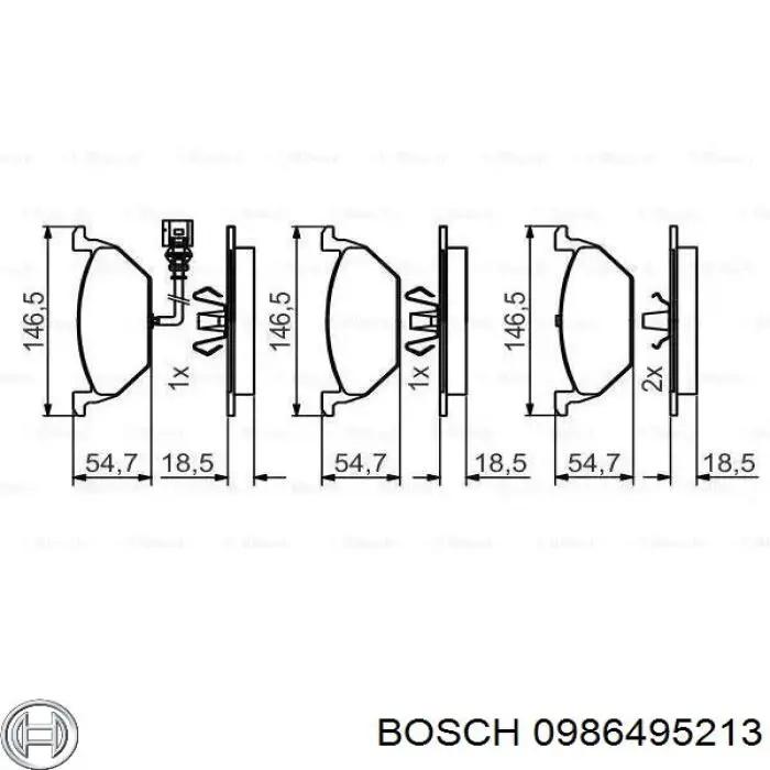 Колодки гальмівні передні, дискові 0986495213 Bosch