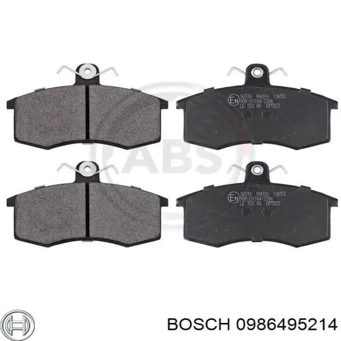 0986495214 Bosch колодки гальмівні передні, дискові