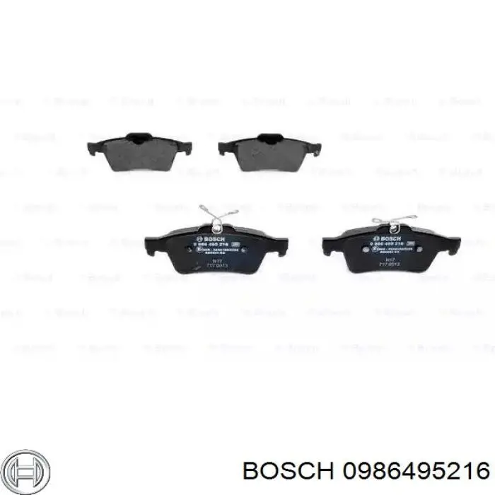0986495216 Bosch колодки гальмові задні, дискові