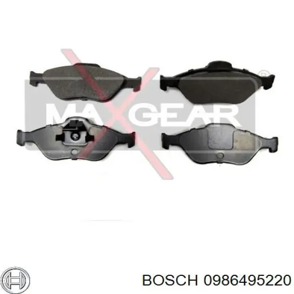 0986495220 Bosch колодки гальмівні передні, дискові