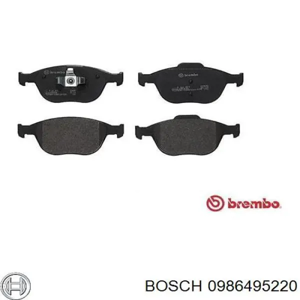Купити 0986495220 Bosch Колодки гальмівні передні, дискові