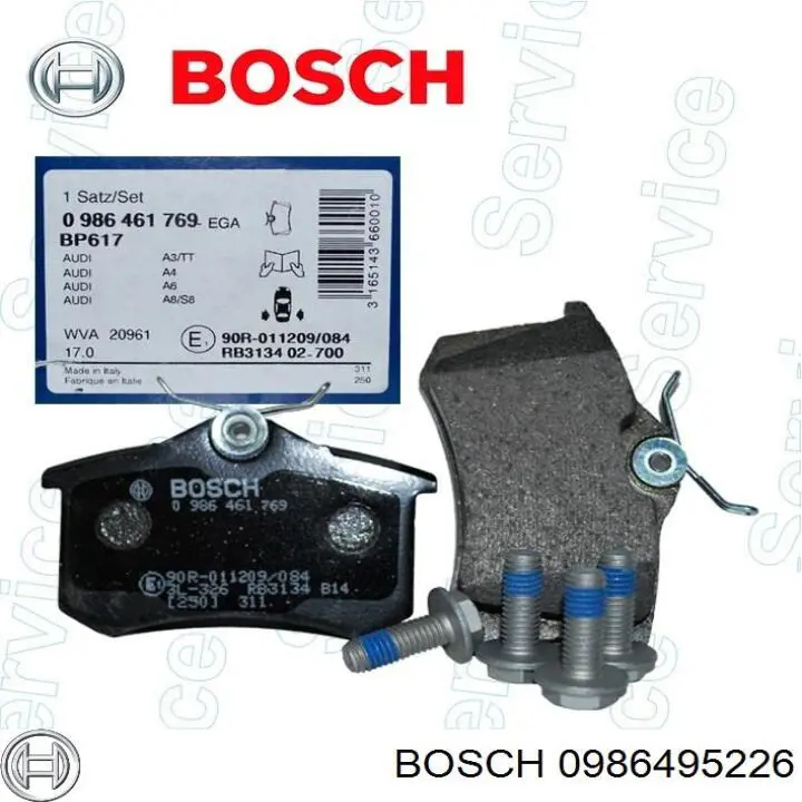 Колодки гальмові задні, дискові 0986495226 Bosch