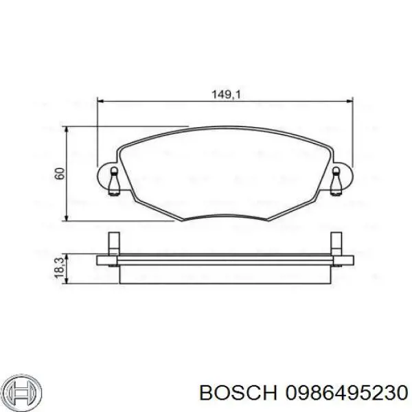 0986495230 Bosch колодки гальмівні передні, дискові
