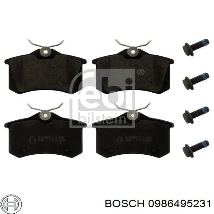 Задні гальмівні колодки Bosch 0986495231 ціна, від 15.96 USD
