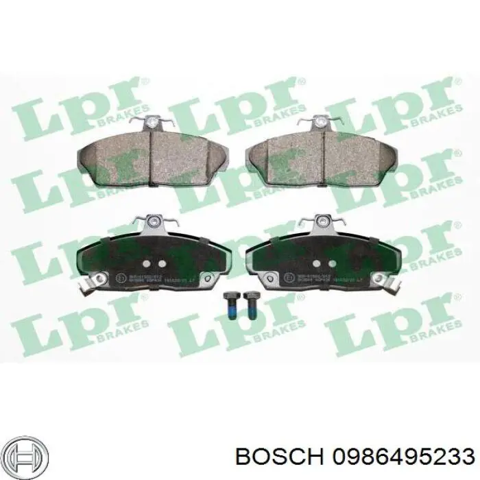 0986495233 Bosch колодки гальмівні передні, дискові