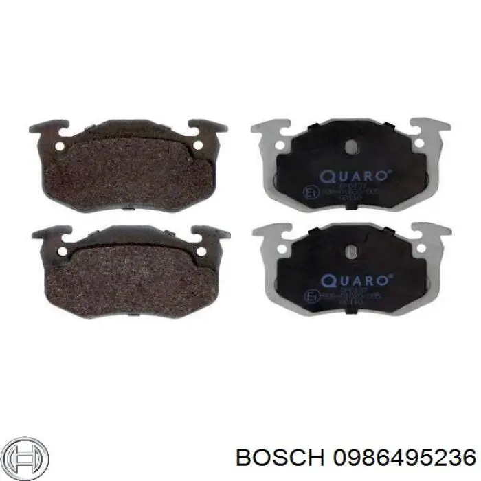 0986495236 Bosch колодки гальмові задні, дискові