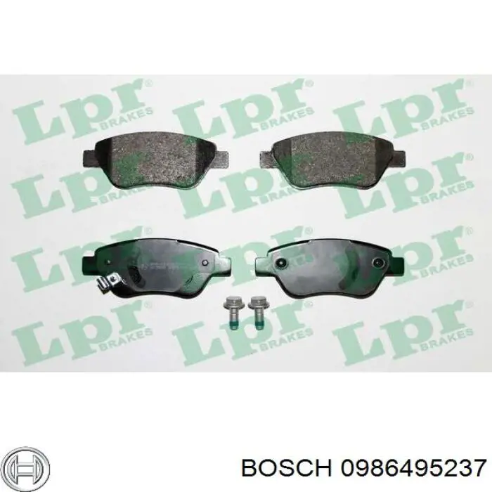 Колодки гальмівні передні, дискові 0986495237 Bosch