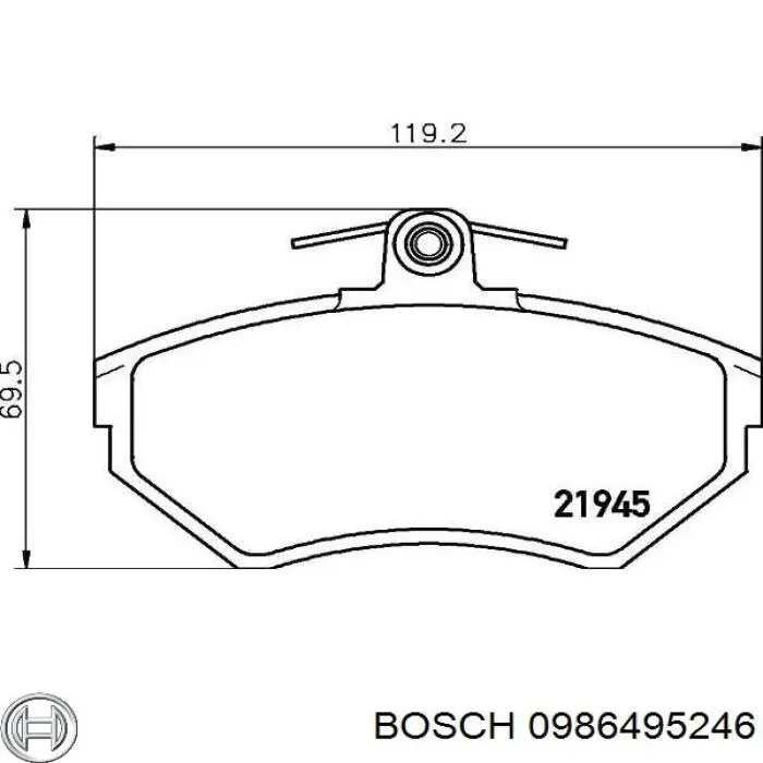 Тормозні колодки Bosch 0986495246