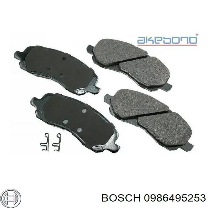 0986495253 Bosch колодки гальмівні передні, дискові