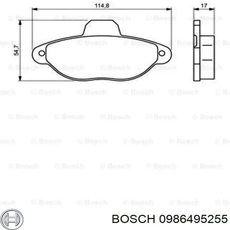 0986495255 Bosch колодки гальмівні передні, дискові