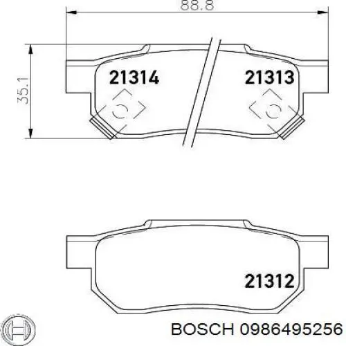 Задні гальмівні колодки Bosch 0986495256 ціна, від 13.59 USD