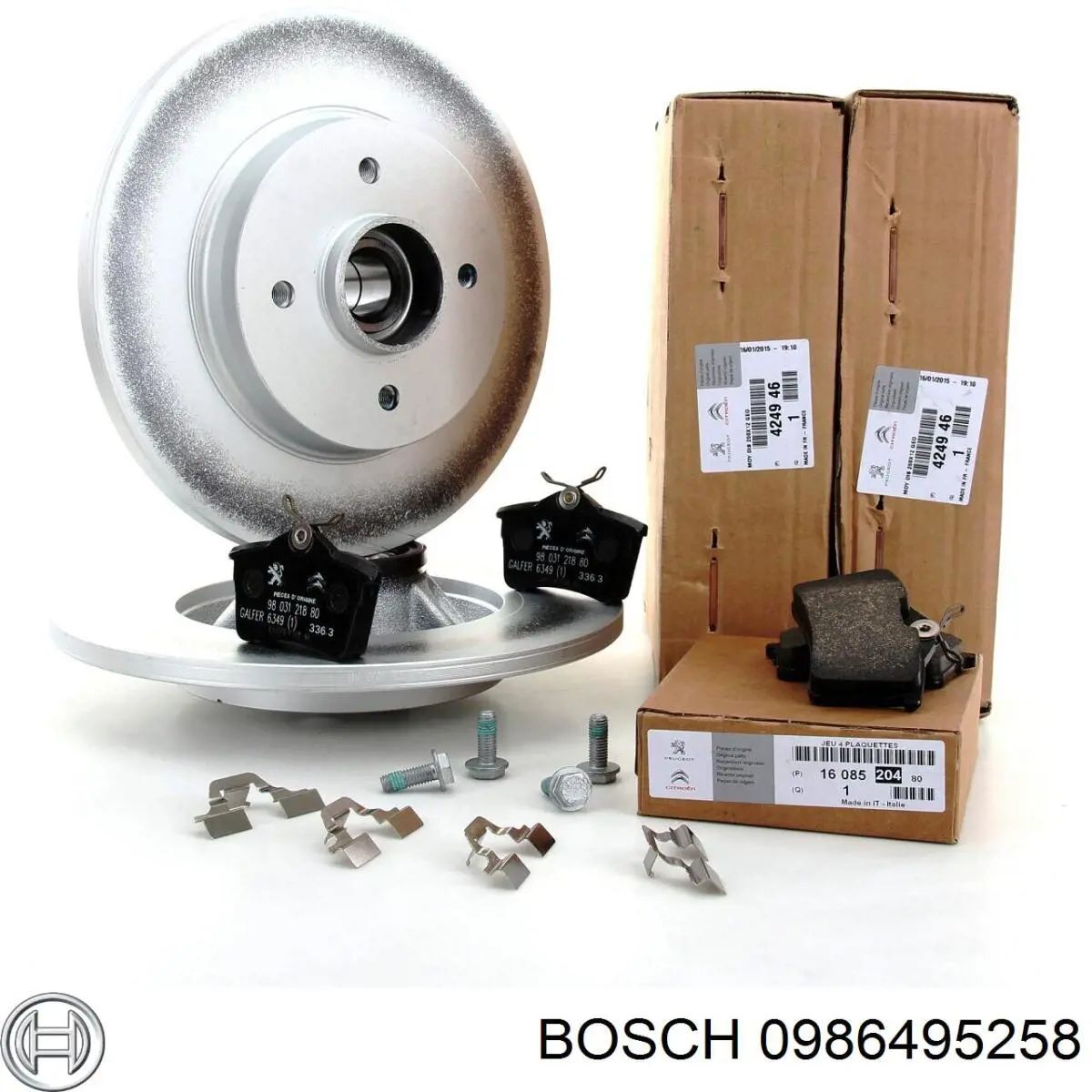 0986495258 Bosch колодки гальмівні передні, дискові