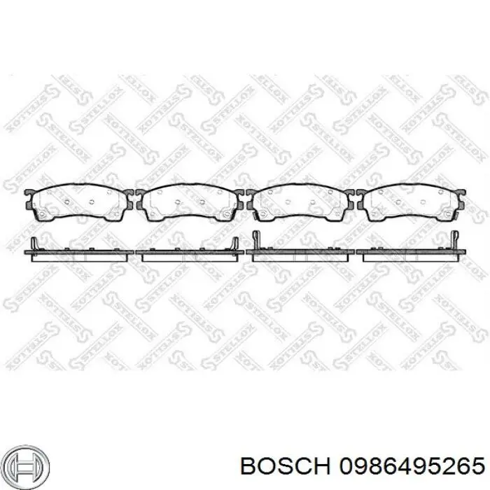 Купити 0986495265 Bosch Колодки гальмівні передні, дискові