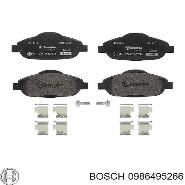 Купити 0986495266 Bosch Колодки гальмівні передні, дискові