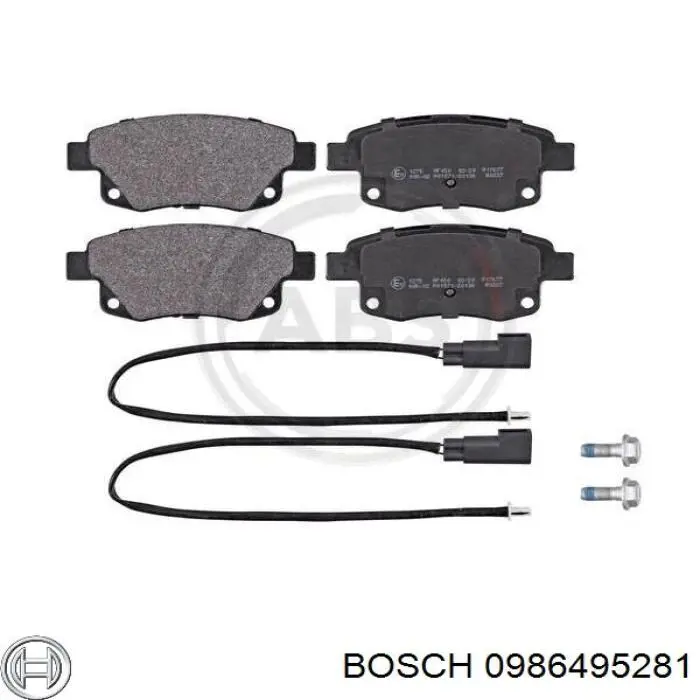 0986495281 Bosch Колодки гальмівні задні, дискові