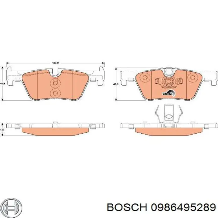 Купити 0986495289 Bosch Задні колодки