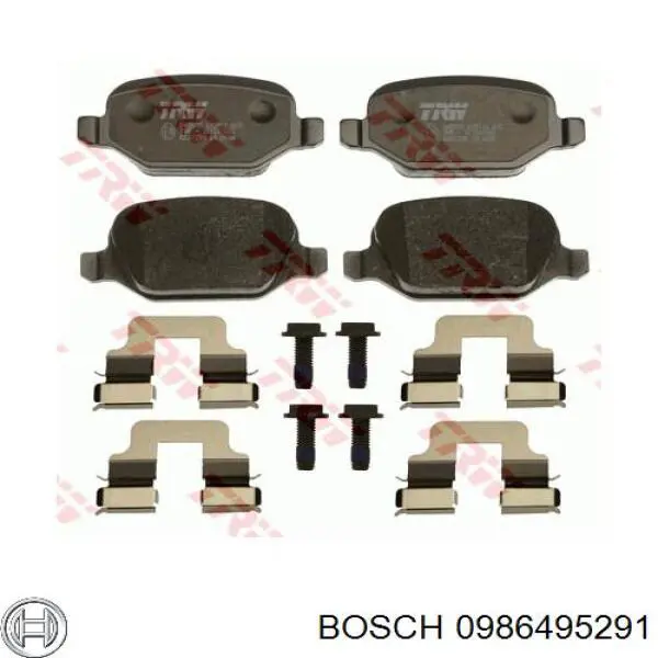 Задні гальмівні колодки 0986495291 Bosch