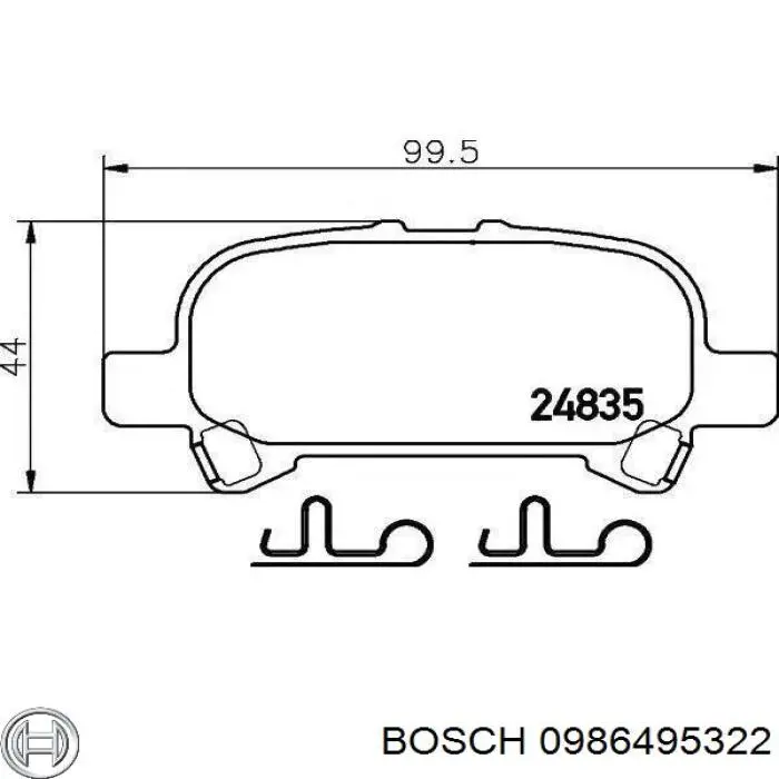 Задні дискові колодки Bosch 0986495322