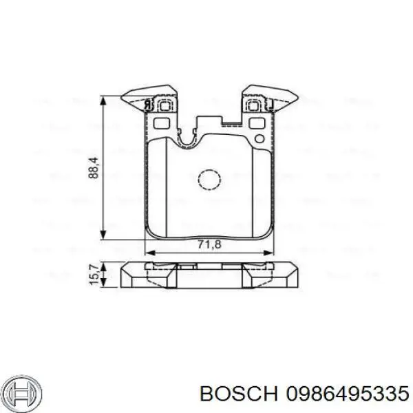0986495335 Bosch колодки гальмові задні, дискові
