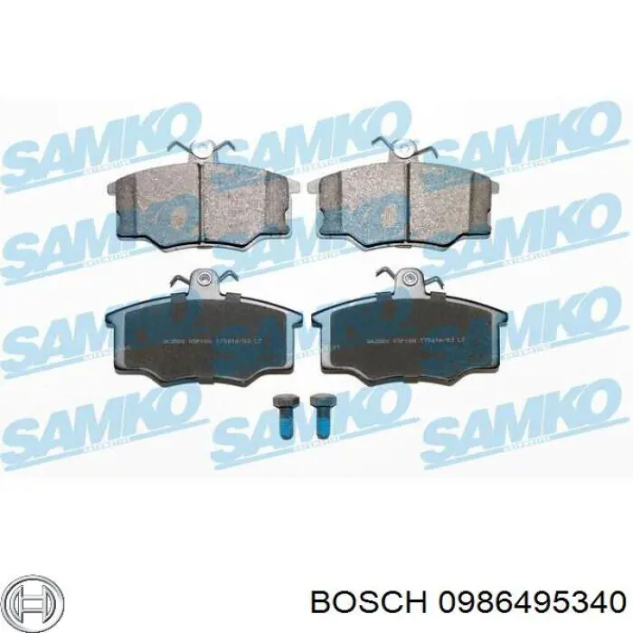 Передні тормозні колодки 0986495340 Bosch