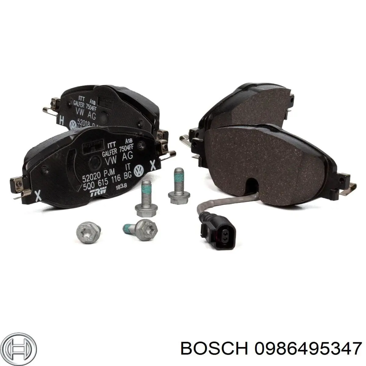 Купити 0986495347 Bosch Колодки гальмівні передні, дискові