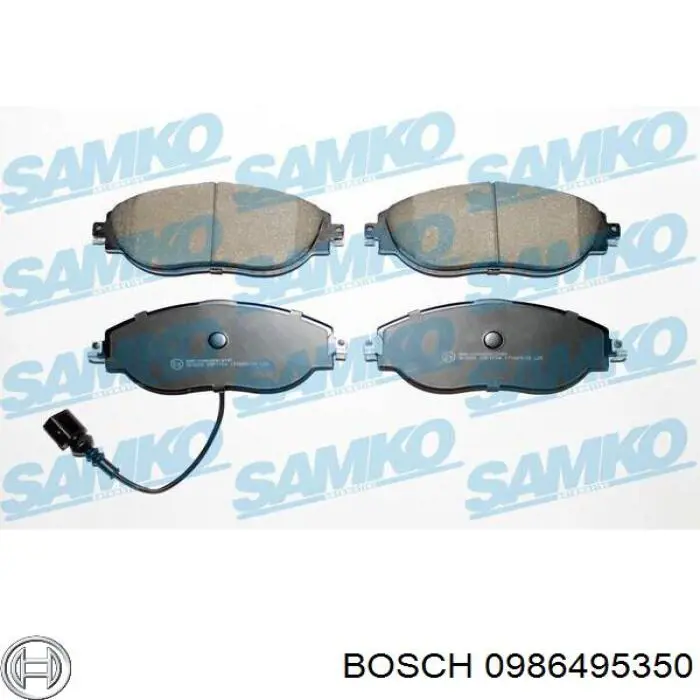 0986495350 Bosch колодки гальмівні передні, дискові