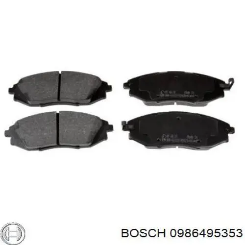Передні тормозні колодки 0986495353 Bosch