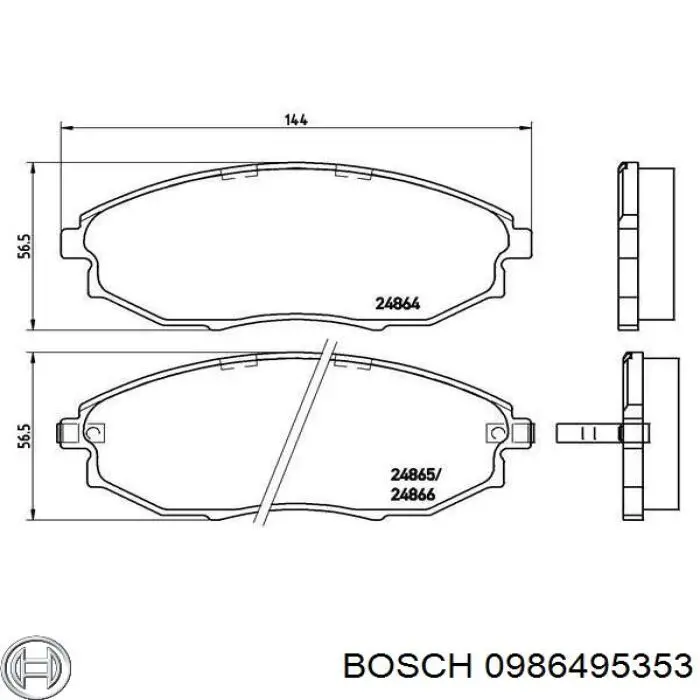0986495353 Bosch Передні гальмівні колодки