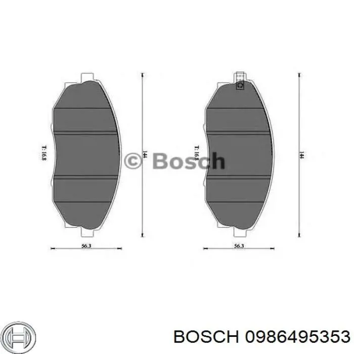 Гальмівні колодки Bosch 0986495353 ціна, від 19.02 USD