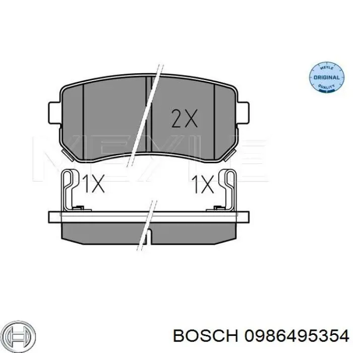 Задні гальмівні колодки Bosch 0986495354 ціна, від 17.89 USD