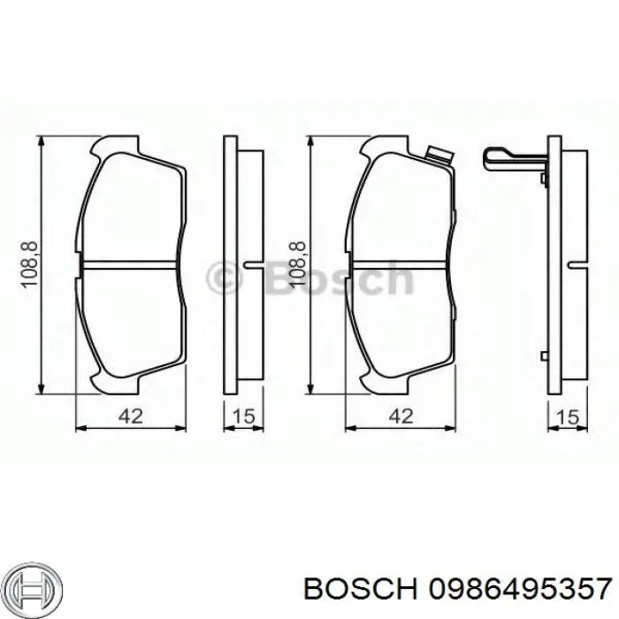 Задні гальмівні колодки Bosch 0986495357 ціна, від 19.44 USD