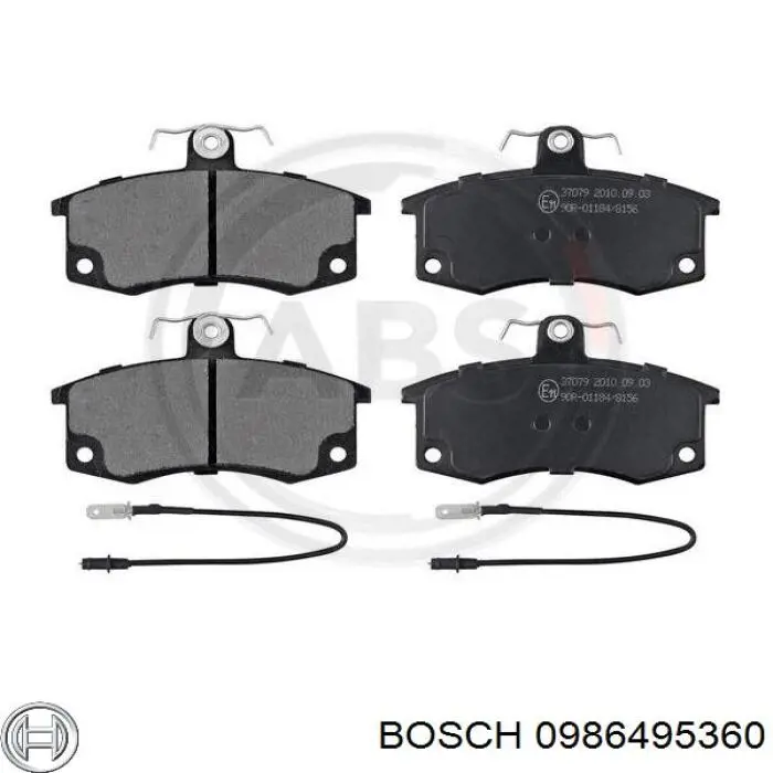 0986495360 Bosch колодки гальмівні передні, дискові