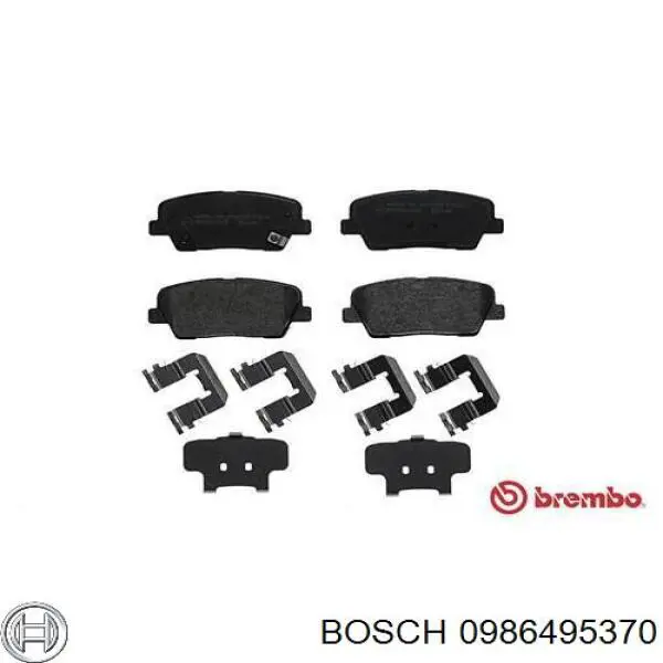 0986495370 Bosch Колодки гальмівні задні, дискові
