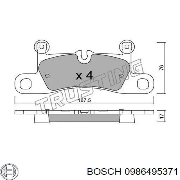 Колодки гальмові задні, дискові 0986495371 Bosch