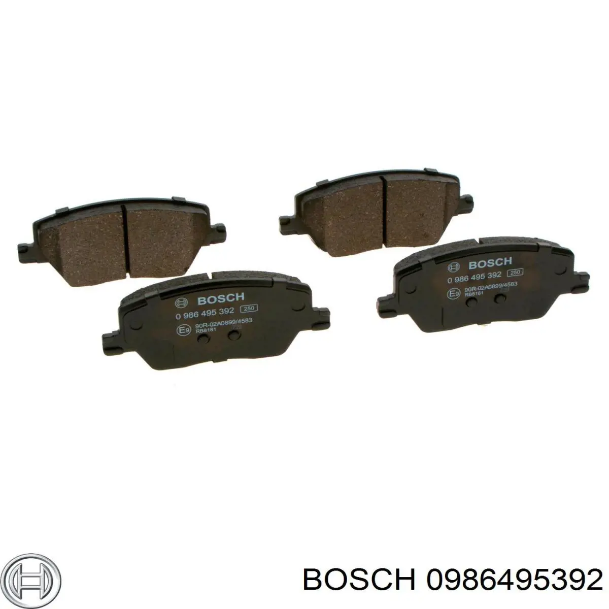 0986495392 Bosch колодки гальмівні передні, дискові