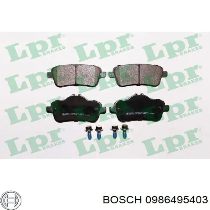 Задні гальмівні колодки 0986495403 Bosch