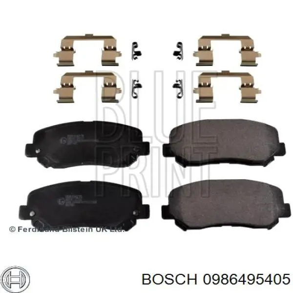 0986495405 Bosch колодки гальмівні передні, дискові