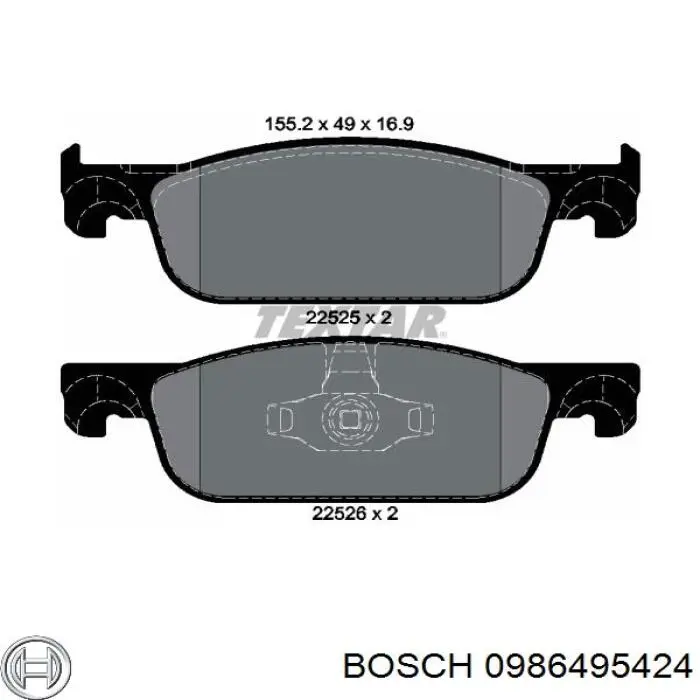 0986495424 Bosch Передні гальмівні колодки