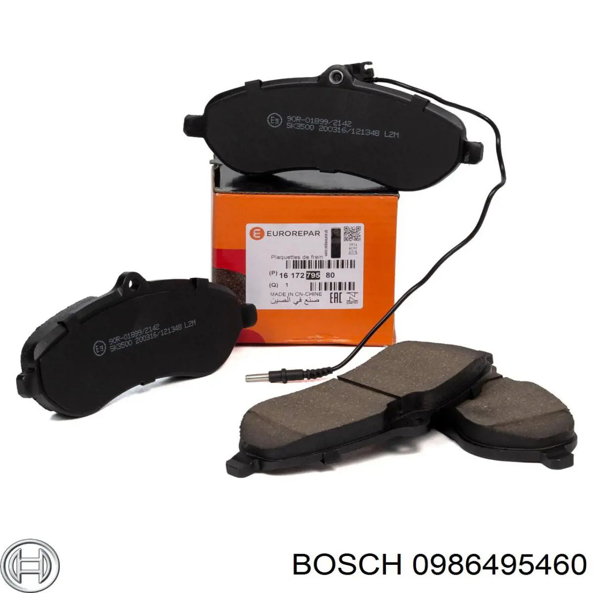 0986495460 Bosch колодки гальмівні передні, дискові