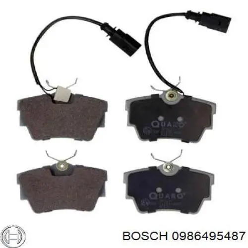 0986495487 Bosch Колодки гальмівні задні, дискові