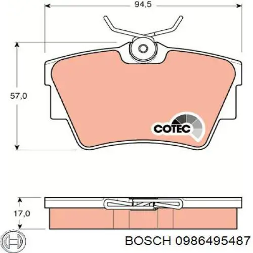 Задні гальмівні колодки Bosch 0986495487 ціна, від 18.33 USD