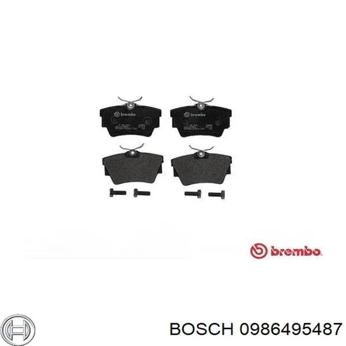 Задні гальмівні колодки 0986495487 Bosch