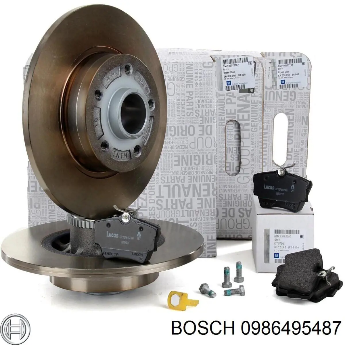 0986495487 Bosch колодки гальмові задні, дискові